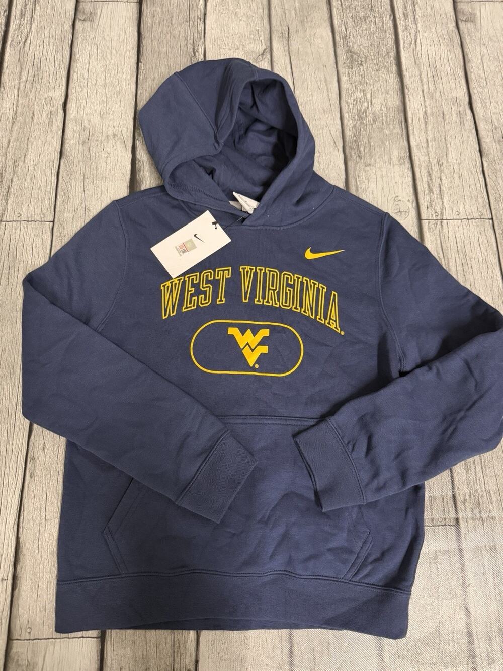 NWT Boys Nike Navy West Virginia Mountaineers Hoodie Youth Medium